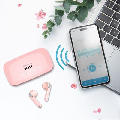 Tesla Sound EB20 - bezdrátová Bluetooth sluchátka (Blossom Pink)