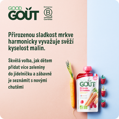 Good Goût BIO Mrkev s malinami 120 g
