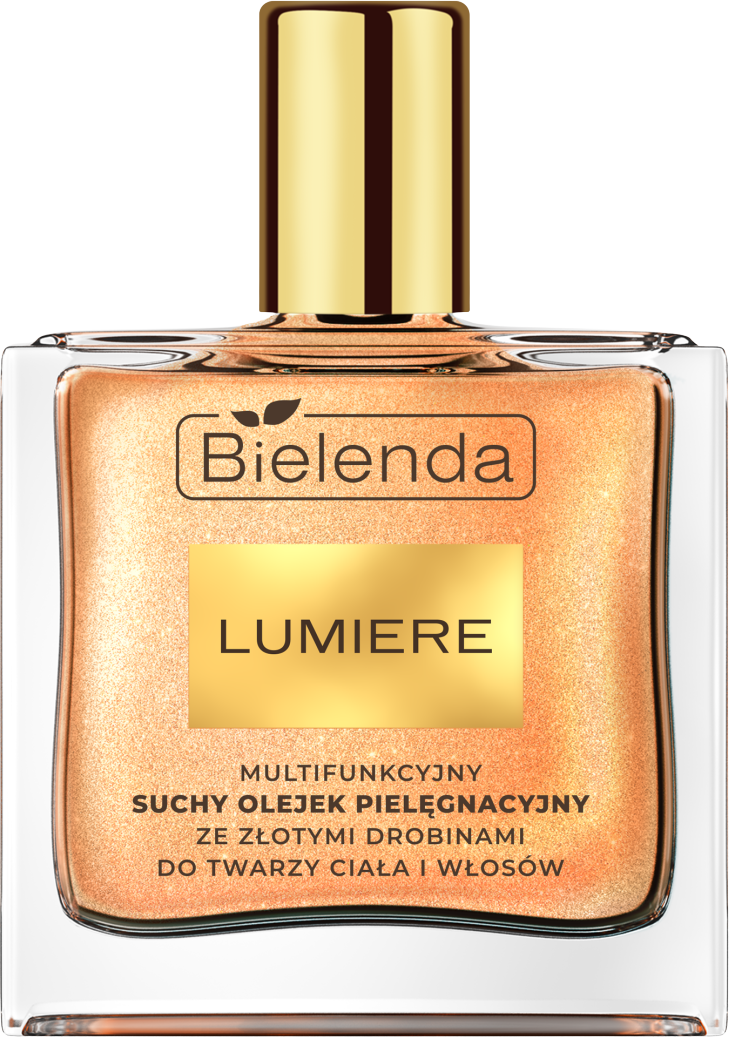 Bielenda LUMIERE Multifunkční suchý olej se třpytkami na obličej, tělo a vlasy 50 ml