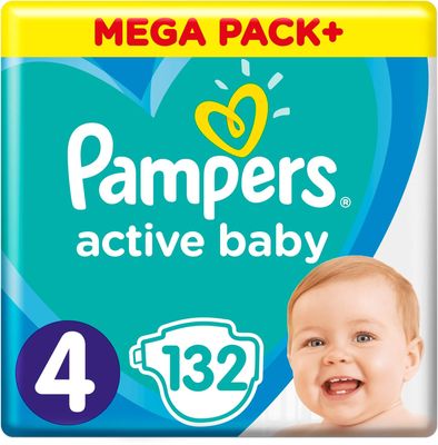 Pampers Active Baby plenky vel. 4, 9-14 kg, 132 ks