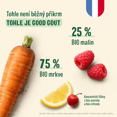 Good Goût BIO Mrkev s malinami 120 g