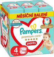 Pampers Premium Care Pants Plenkové kalhotky vel. 4, 9-15 kg, 114 ks