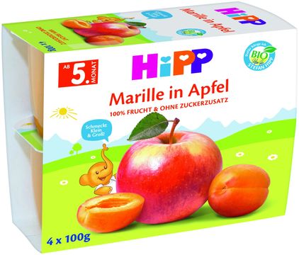 HiPP BIO Jablka s meruňkami 4 x 100 g