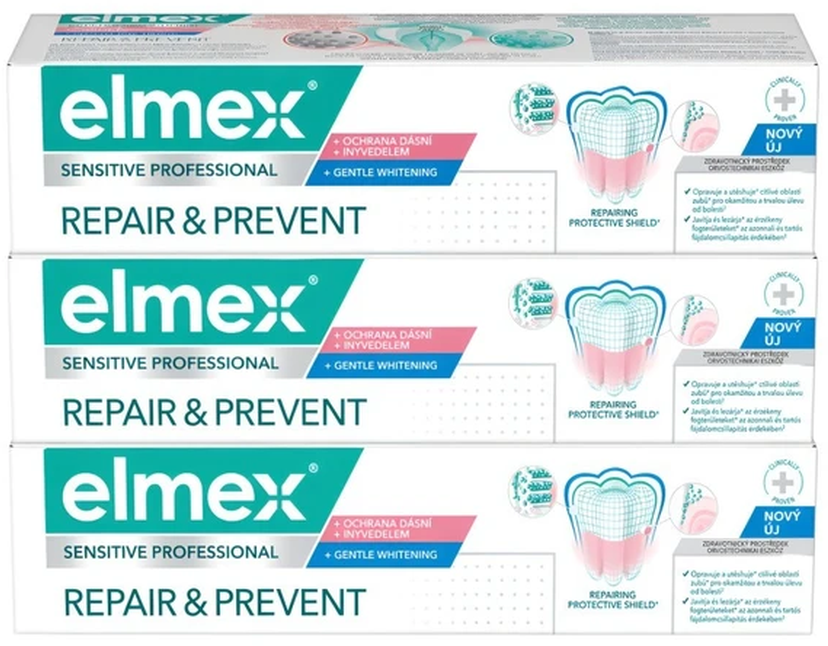 Elmex Zubní pasta Sensitive Professional Repair&Prevent 3 x 75 ml