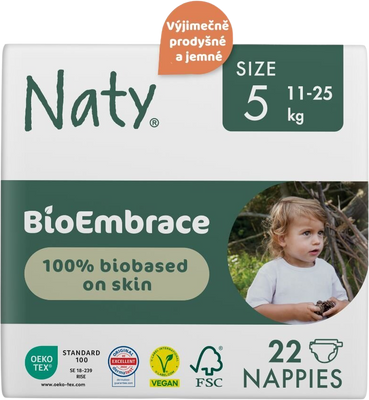 Naty Plenky Bioembrace Junior 11 - 25 kg, 22 ks
