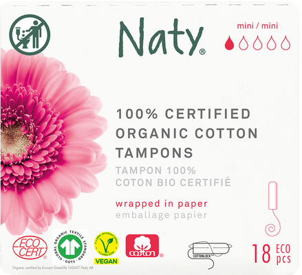 Eco by Naty Dámské tampóny ECO by Naty, mini 18 ks