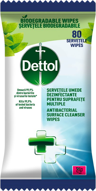 Dettol Antibakteriální ubrousky na povrchy 80 ks