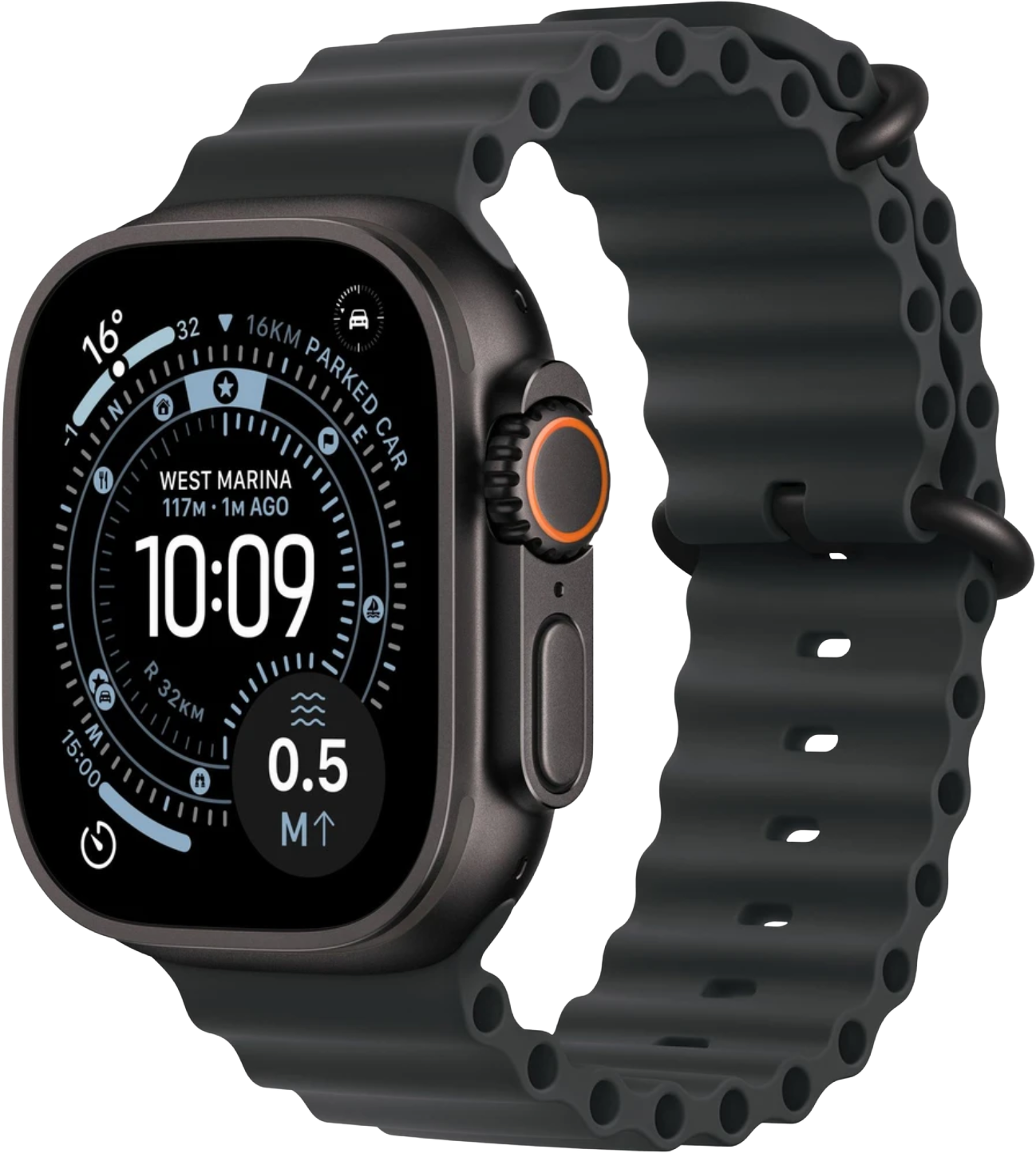 Apple Watch Ultra 3 GPS + Cellular 49mm černý titan - černý oceánský řemínek