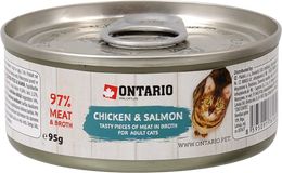 Ontario Konzerva kuřecí kousky s lososem 95 g
