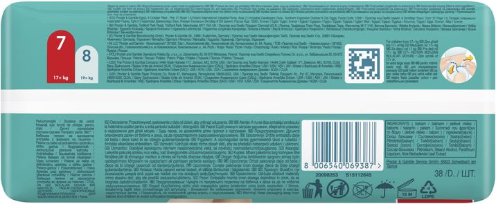 Pampers Active Baby Pants Kalhotkové plenky vel. 7, 17+ kg, 38 ks