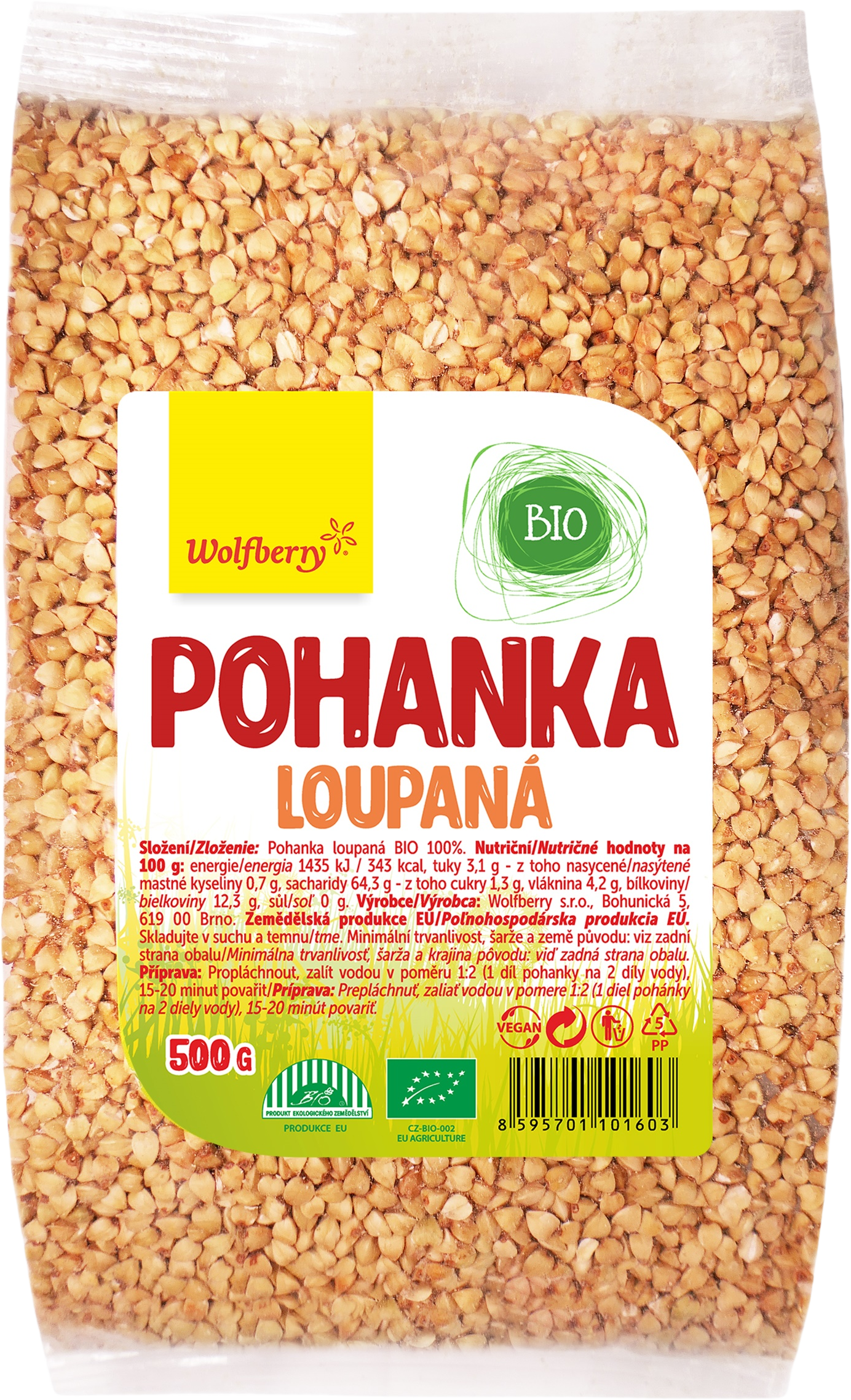 Wolfberry Pohanka loupaná BIO 500 g