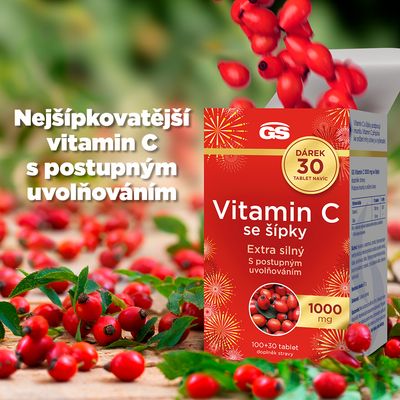GS Vitamin C 1000 mg se šípky 130 tablet