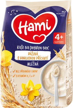 Hami Kaše mléčná rýžová s vanilkovou příchutí na dobrou noc 210 g