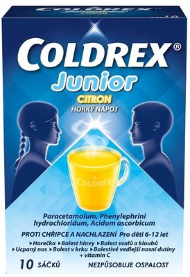 Coldrex Junior Horký nápoj Citron sáčky 10 ks