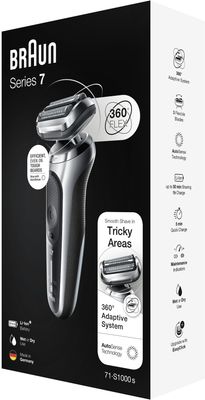 Braun Holicí strojek Series 7 71-S1000s Wet&Dry s cestovním pouzdrem stříbrný