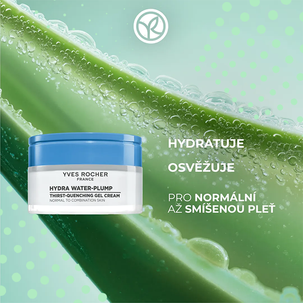 Yves Rocher Hydra Water-Plump, Hydratační gelový krém pro normální až smíšenou pleť 50 ml