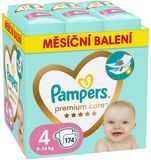 PB Pampers Premium Care plenky vel. 4, 9-14 kg měsíční balení 174 ks