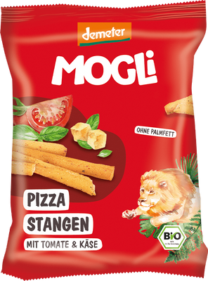 MOGLi BIO pizza tyčinky s rajčaty a sýrem s certifikací Demeter 75 g