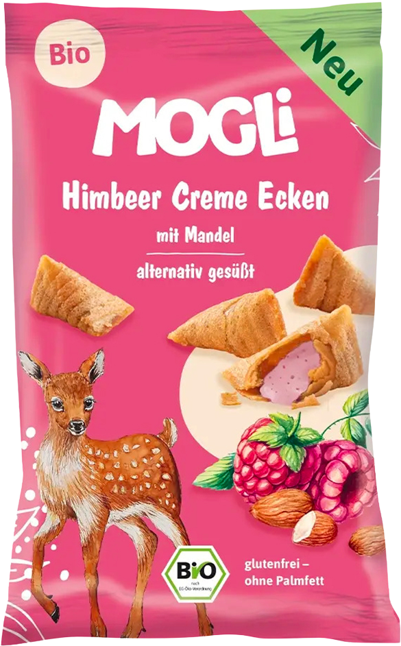 MOGLi BIO plněné malinové taštičky 30 g