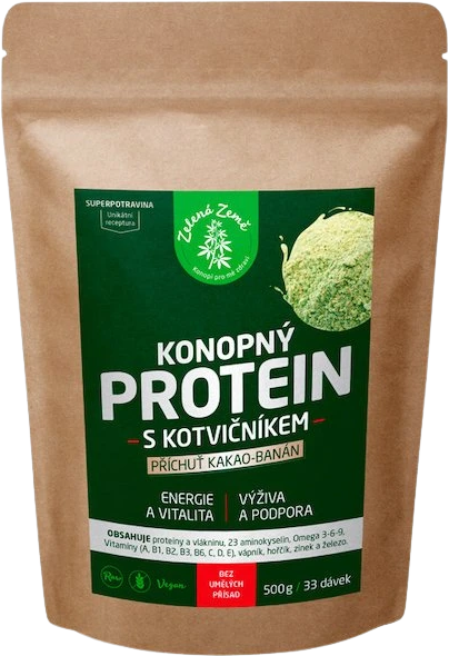 Zelená Země Konopný protein s kotvičníkem 500 g