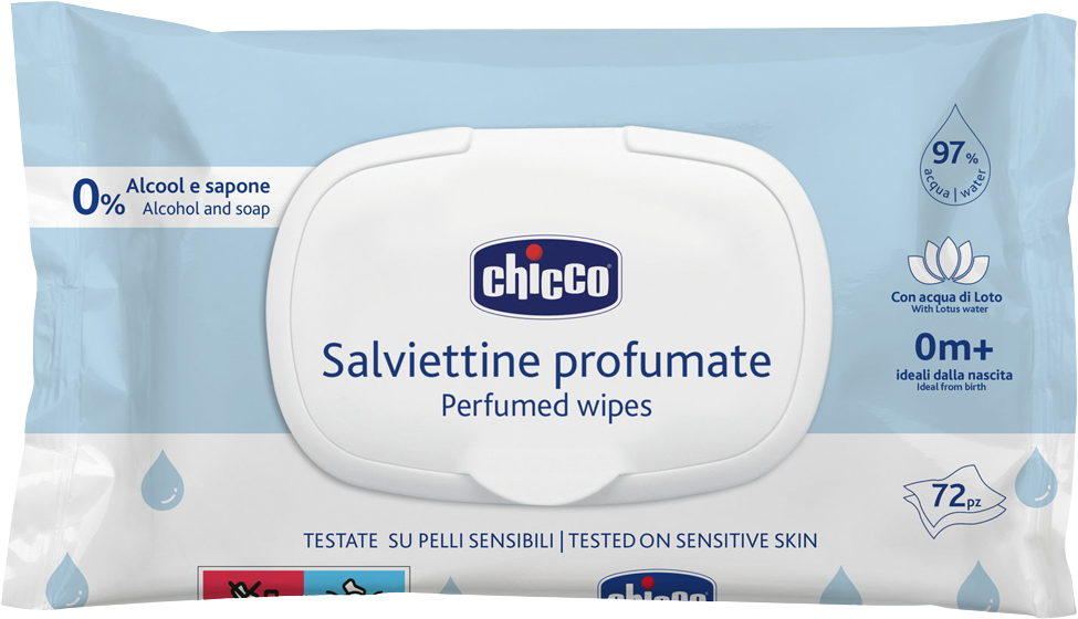 Chicco Dětské vlhčené ubrousky jemně parfémované 72 ks
