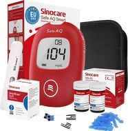 Sinocare Safe AQ Smart Glukometr 25ks test. proužků + 25ks lancet, odběrové pero, cestovní pouzdro