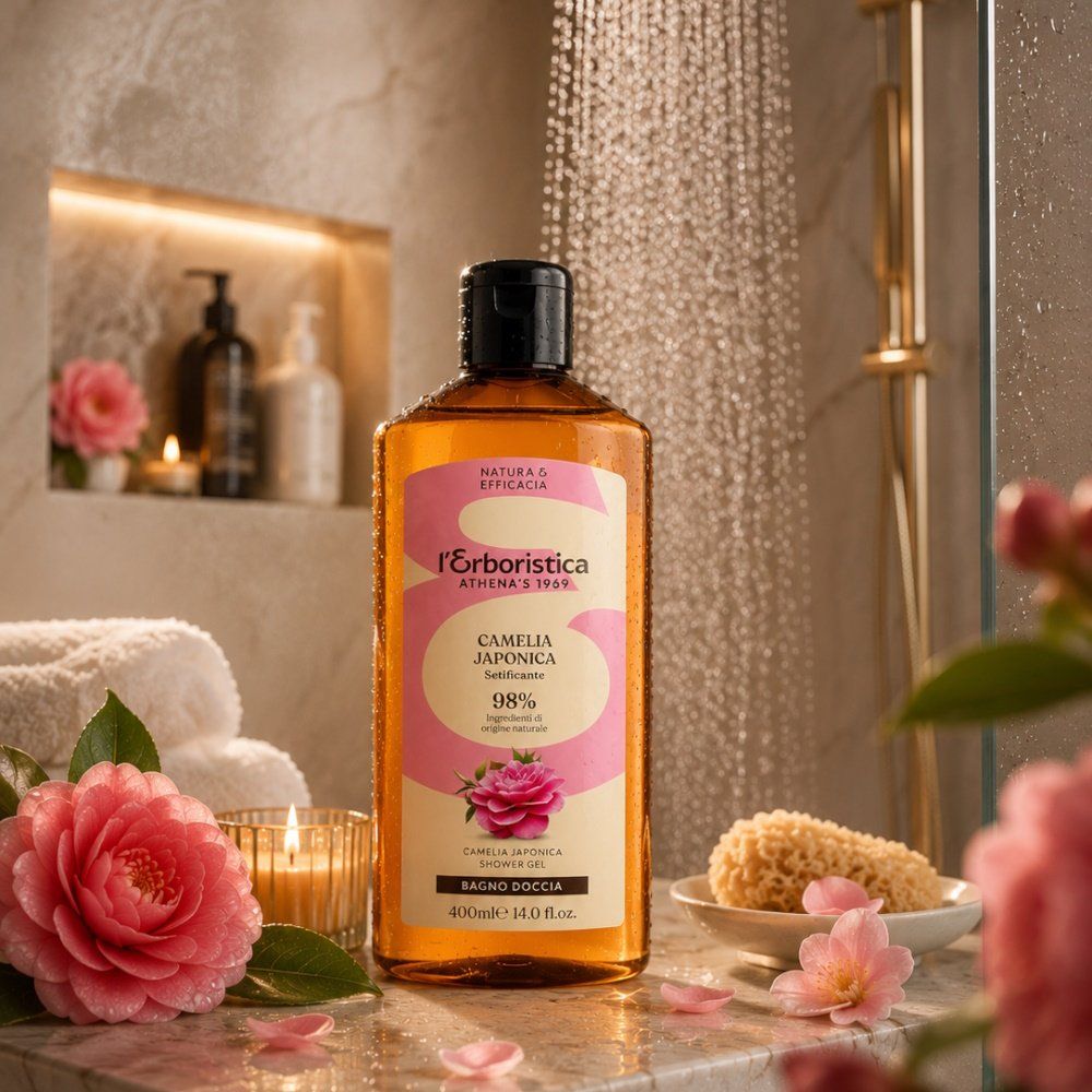 Erboristica Přírodní sprchový gel Camelia Japonica – hydratace a chvíle pro sebe 400 ml