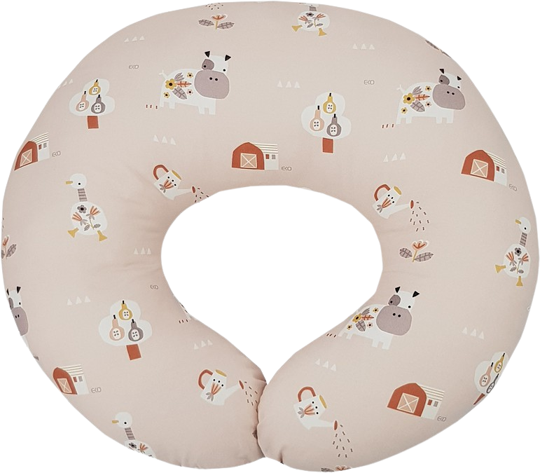Eko Polštář ke kojení malý VELVET My farm Powder pink