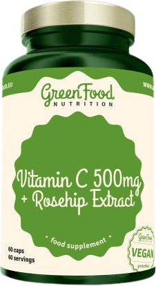 GreenFood Nutrition Vitamin C 500mg + Rosehip extract 60 kapslí
