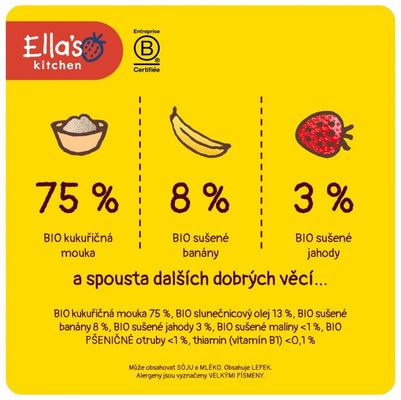 Ella's Kitchen BIO Křupky jahoda a banán 20 g