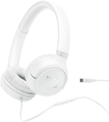 JBL Tune 530C White, kabelová sluchátka na uši