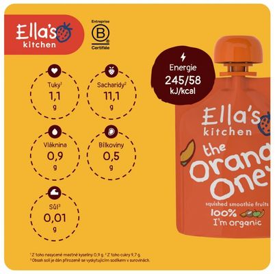 Ella's Kitchen BIO ORANGE ONE ovocné pyré s mangem 90 g