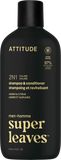 Attitude Pánský šampon a kondicionér pro objem 2v1 Super leaves Amber a Citrus 415 ml