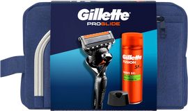 Gillette Cestovní sada ProGlide holicí strojek + Fusion gel na holení 200 ml + stojan