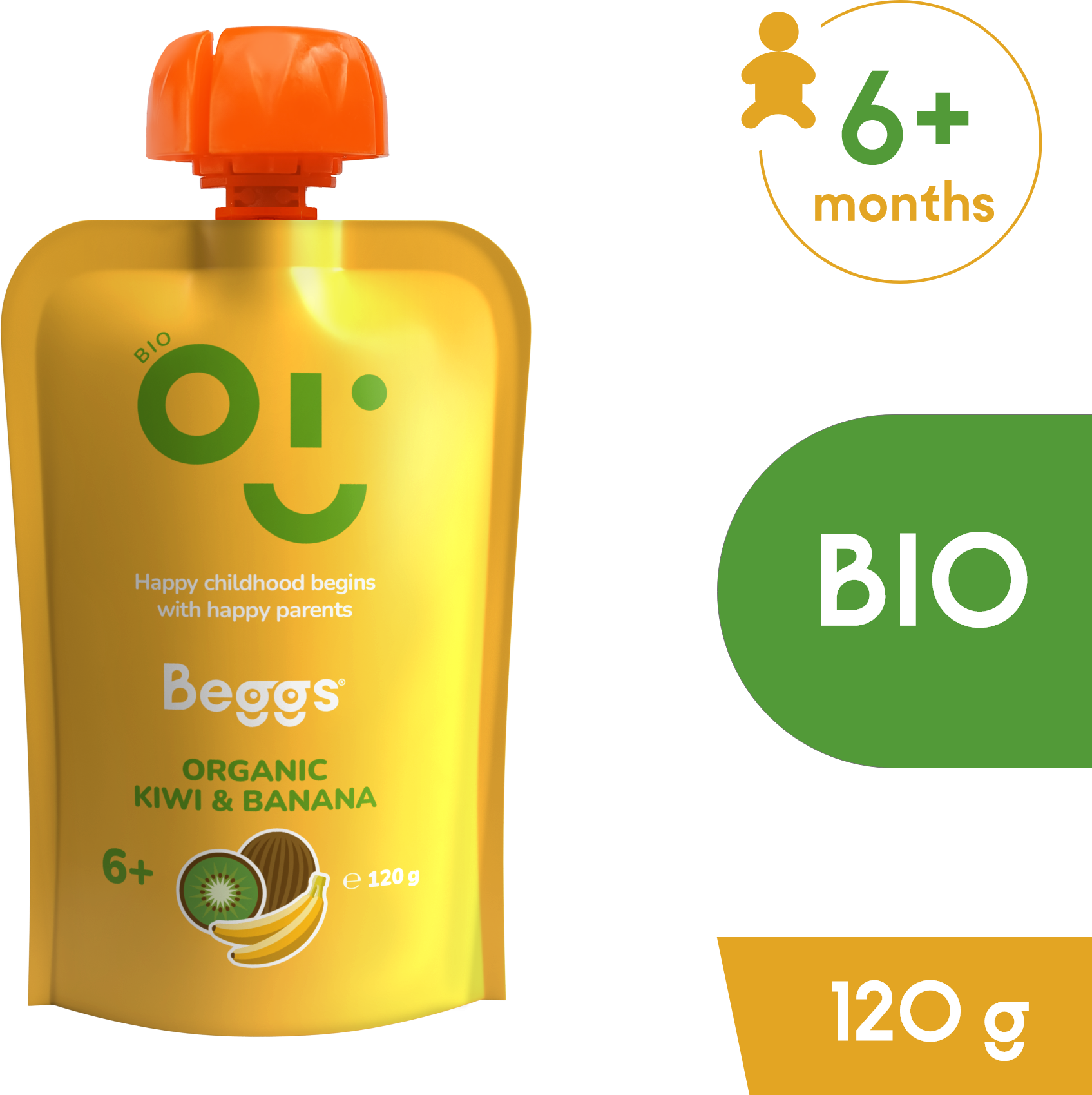 Beggs BIO Kiwi a banán 12 x 120 g