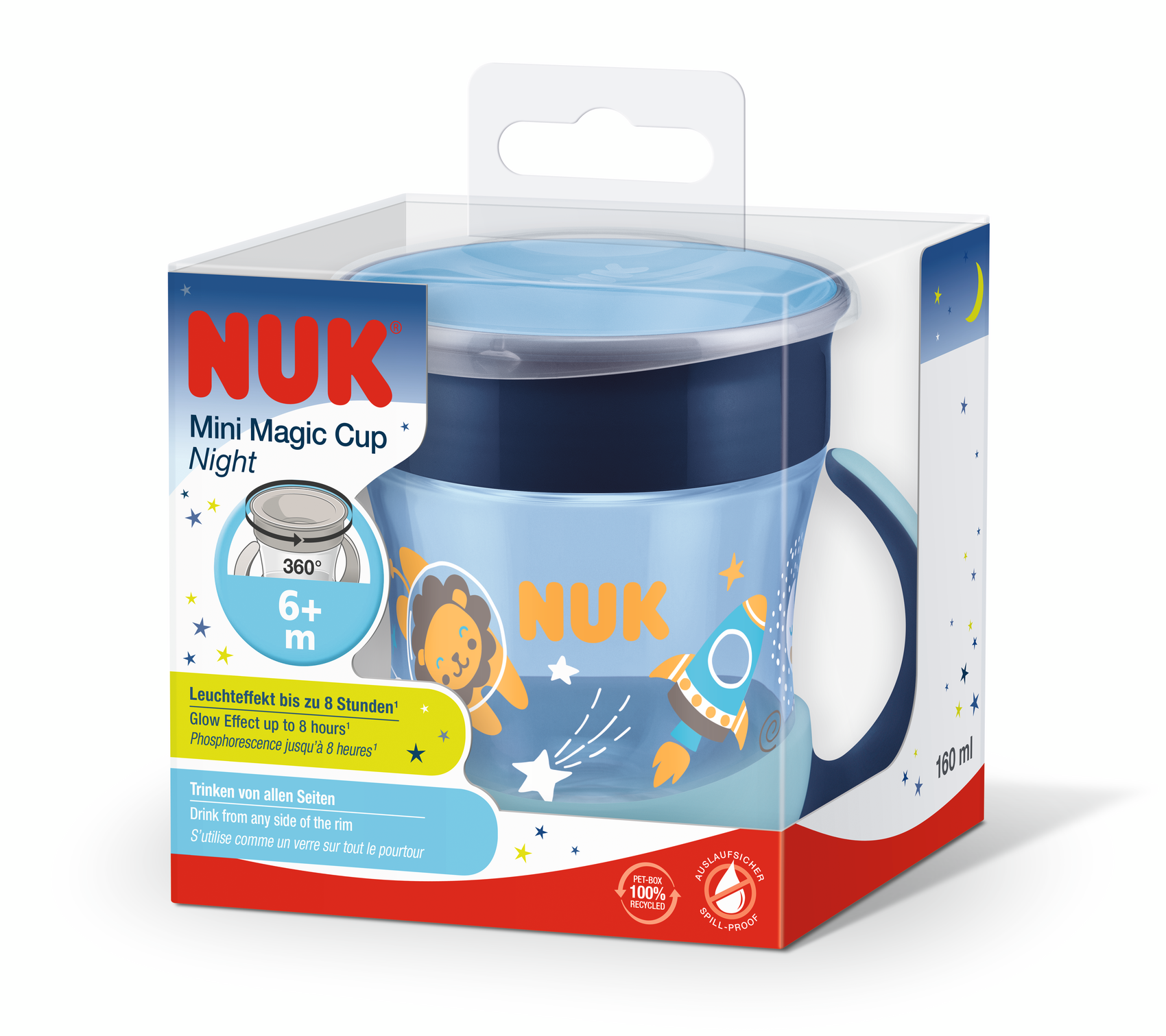 Nuk Mini Magic Cup Night, blue 160 ml