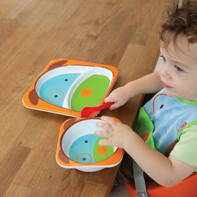 Skip Hop Zoo Jídelní set melaminový Pejsek 6m+ 2 ks