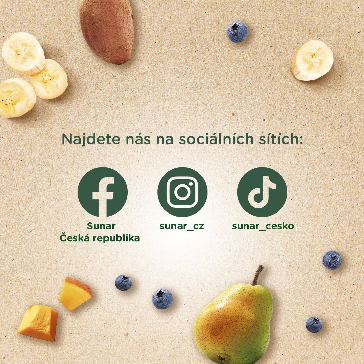 Sunar BIO ovocná kapsička Smícháček banán, hruška, dýně, batáty a borůvky 100 g