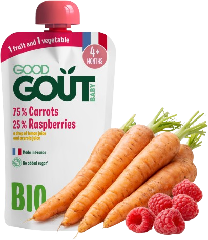 Good Goût BIO Mrkev s malinami 120 g
