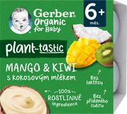 Gerber Organic 100% rostlinný dezert mango a kiwi s kokosovým mlékem 4 x 90 g