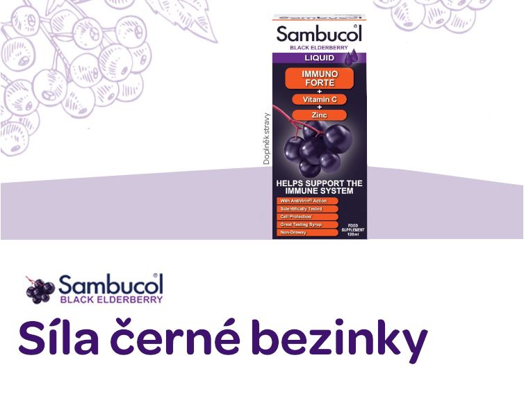 Sambucol Immuno Forte Sirup + vitamin C + zinek 120ml