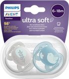 Philips Avent Šidítko Ultrasoft Premium Zvířátko 6-18m chlapec 2 ks