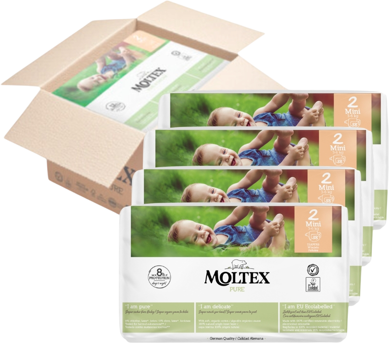 Moltex Plenky Pure Mini 3-6 kg ekonomické balení 4 x 38 ks