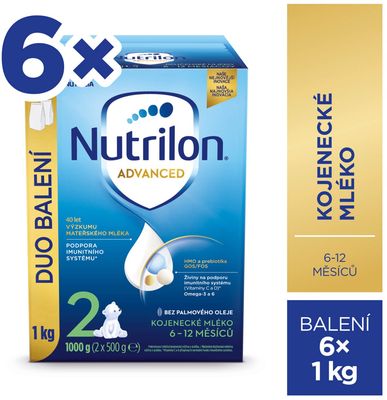 Nutrilon Advanced 2 pokračovací kojenecká mléka 6 x 1000 g