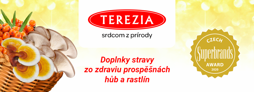 Terezia,  prírodné produkty z húb a rastlín, bez konzervantov, už 30 rokov na trhu, vlastné technologické postupy