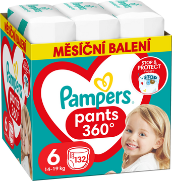 Pampers Active Baby Pants Kalhotkové plenky vel. 6, 14-19 kg, 132 ks