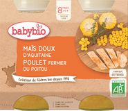 Babybio sladká kukuřice s kuřecím masem 2 x 200 g