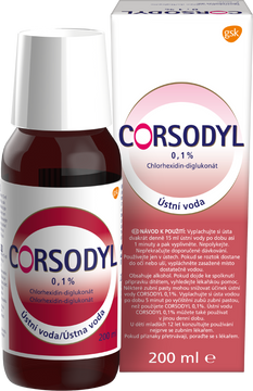 Corsodyl Ústní voda 0.1% 200 ml