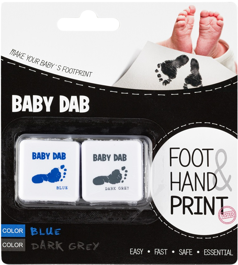 Baby Dab Barva na dětské otisky modrá, šedá 2 ks