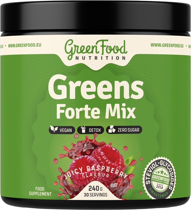 GreenFood Nutrition Greens Forte Mix, juicy raspberry 240 g